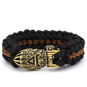 Bracelet Berserker Tressé – Bracelet Unisexe en Cuir avec Fermoir Métallique